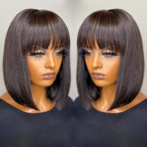 Silky peruvian 10inch fringe bob - 19591311459854770091