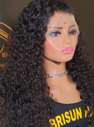 Home - Deep curl lace frontal wig natural color